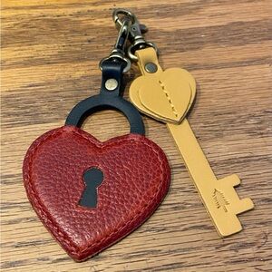 Key to my heart keychain in chili red